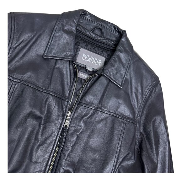 WILSONS LEATHER Lined Genuine Leather Bomber Winter Jacket Coat Womens Large - Picture 3 of 7